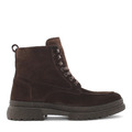 Herren Wildleder Stiefel Boots Leder Schnürstiefel mit Reißverschluss Braun