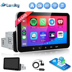 7" Single 1Din 4+64GB Android 15 Autoradio Apple CarPlay Touchscreen GPS BT DAB+