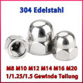 Feingewinde Hutmutter DIN1587 hohe Form Muttern Edelstahl M8 M10 M12 M14 M16 M20