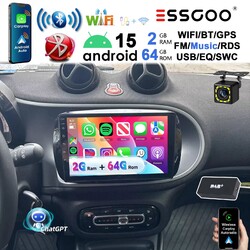 Android15 Für Benz Smart Forfour Fortwo 453 Autoradio GPS Navi DAB+ Chat GPT 64G