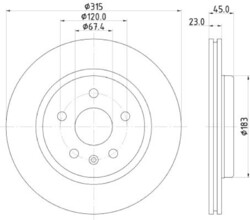 2x HELLA Bremsscheibe 8DD 355 132-751