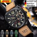 Herren Armbanduhr Curren Fashion Männer Business Unisex Uhr Quarz Werk DE Leder