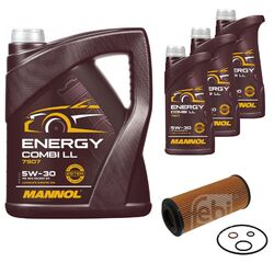 FEBI BILSTEIN Ölfilter 8L MANNOL Energy Combi LL 5W-30 für BMW 5er Touring E61