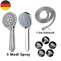 Handbrause Druck Wasserspar Duschkopf Filtration Duschbrause 5modi mit Schlauch