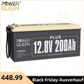 Power Queen 12V 200Ah Plus Lithium Batterie LiFePO4 Akku 200A BMS für Wohnungen