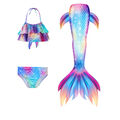 Kinder Meerjungfrau Schwanz mit Monoflosse Schwimm Bikini Set Badeanzug Kostüme！