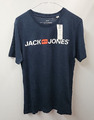 Jack&Jones Herren marineblau schmale Passform T-Shirt Größe XS kurzärmelig Pullover Komfort