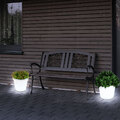 Solarleuchte Blumentopf Gartendeko LED Außenleuchte weiß Balkonlampe 2er Set