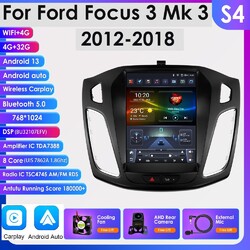 Für Ford Focus MK3 2012-18 CarPlay Autoradio Android 14 GPS Navi DSP BT5.0+ Kam