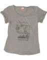Champion grafisches Damen-T-Shirt Top UK 16 groß grau Baumwolle LM13