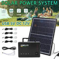 Tragbare Powerstation Solar Power Generator Solarpanel Ladegerät Kit + LED Lampe
