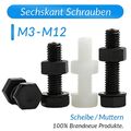 M3 M4 M5 M6 M8 - M12 DIN933 Sechskant Schrauben mit Scheibe/Muttern Kunststoffe