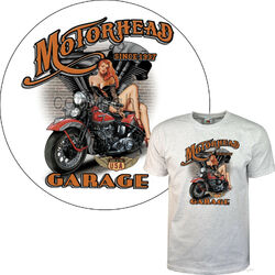 T-Shirt Motorrad classic Harley-Motiv Biker Party USA Oldtimer Motto *4309 ash