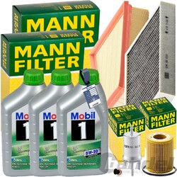 MANN INSPEKTIONSPAKET+3L MOBIL 1 ESP 5W-30 ÖL passend für VW POLO 6R SKODA 1.2