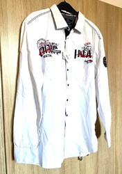 Wunderbares weißes Freizeithemd mit Applikationen von REWARD Gr. XL