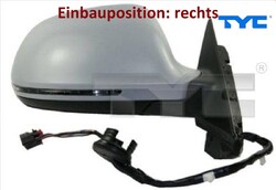 TYC 302-0071 Außenspiegel rechts Spiegel außen für Audi 