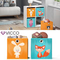  Faltbox Faltkiste Aufbewahrungsbox Regalkorb 2er Set 30x30 cm Kinder Vicco