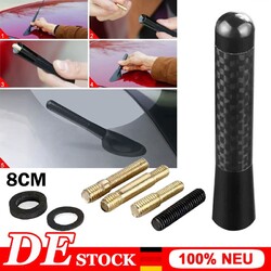 Auto Dach Kurz Stab Antenne Carbon Design Radio Universal Adapter Fuß DAB 8cm
