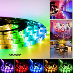RGB LED Stripe 5050 SMD Leiste Streifen Band Licht Lichterkette Dimmbar 1m-30m
