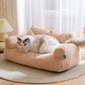 Katzenbett Hundekissen Haustiersofa Couch Welpen Plüsch Waschbar Rutschfest Nest
