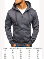 Herren Kapuzenpullover Zipp Pullover Sweatshirt Sweatjacke Basic Hoodie