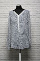 180 N30 SIENNA Damen Bluse Gr 38 weiß blau gemustert Langarm Schlupfbluse Strass