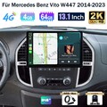 13" 8-Core DAB+ Android 14 Autoradio Carplay GPS Navi Kam Für Mercedes Vito W447
