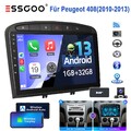 9" CarPlay Android 13 Autoradio GPS Navi DAB+ KAM Für Peugeot 408 308 2010-2013