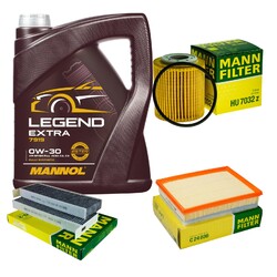 MANN-FILTER Inspektionspaket 5 L MANNOL Legend Extra 0W-30 für Citroën Berlingo