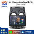 Autoradio Für Nissan Qashqai 1 J10 06-2013 Carplay Android 13 GPS Nav DAB+ 2+64G