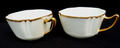 Vintage Paragon China Becher x 2 - weiß mit goldenem Griff & Felge - toller Zustand