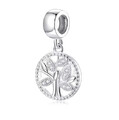 Charm Dangle Lebensbaum Baum 925 Silber Steinchen - Anhänger für Pandora Armband