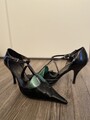 Damen Pumps/ High Heels 38 Schwarz Echt Leder