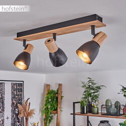 Decken Lampe Flur Strahler Verstellbar Holz/schwarz Wohn Schlaf Zimmer Leuchte