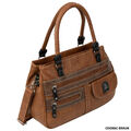 Damen Tasche Schultertasche Umhängetasche Crossover Bag Leder Optik Handtasche