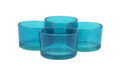 4 Teelichthalter 51x33mm Teelichtgläser Kerzenhalter Teelichtglas Set uni türkis