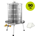 Fischer Edelstahl Wein Apfel Obst Saft Hydropresse 90 Liter INOX mit Wasserdruck