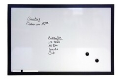 Whiteboard Magnettafel Infoboard Memoboard 60 x 40cm mit Zubehör Rahmen schwarz