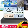Wecker Wetterstation RF Funkuhr Mit Farbdisplay Thermometer Innen-Außensensor DE