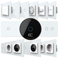 WLAN EC Touch Lichtschalter Steckdose Dimmer Wechselschalter Taster USB Glas