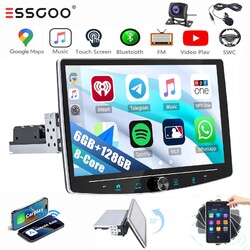 10.1 Zoll 1DIN Android14 Autoradio GPS Navi USB 6+128G drehbarer Bildschirm +KAM