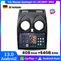 Für Nissan Qashqai +2 I 2007-2013 4+64GB Carplay Autoradio 8-Kern GPS NAVI DAB+