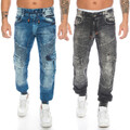 Cipo & Baxx Jeans Herren Regular Stretch Jogpants 446 Blau Schwarz Hose  