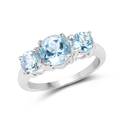 2.70 Karat Blauer Topas Damen Promise Solitaire Ring 925 Massives Sterlingsilber