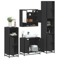 vidaXL 4-tlg. Badmöbel-Set Schwarz Holzwerkstoff