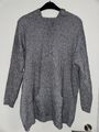 Strick Hoodie Gr M/L Grau Pulli Mit Kapuze 