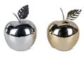 Dekoobjekt Äpfel H. 11 oder 13 cm sort. SILBER, GOLD Steingut Deko Apfel Formano