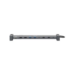 HAMA USB-C-Docking-Station "Connect2Office Basic V2", Standfüße, 9 Ports Docking