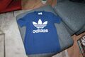 ~ Adidas ~ dunkelblaues Sport T-Shirt mit großem Logo ~  Gr. 38