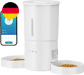 Futterautomat Katze 2 Näpfe Mit APP: 5L Automatischer Futterspender Mit 2.4G Wif